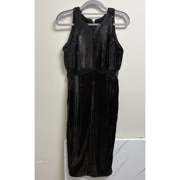 Bardot Black Sequin Bodycon Cocktail Dress | Size 6 Small | NYE Party Glam - Picture 2 of 7